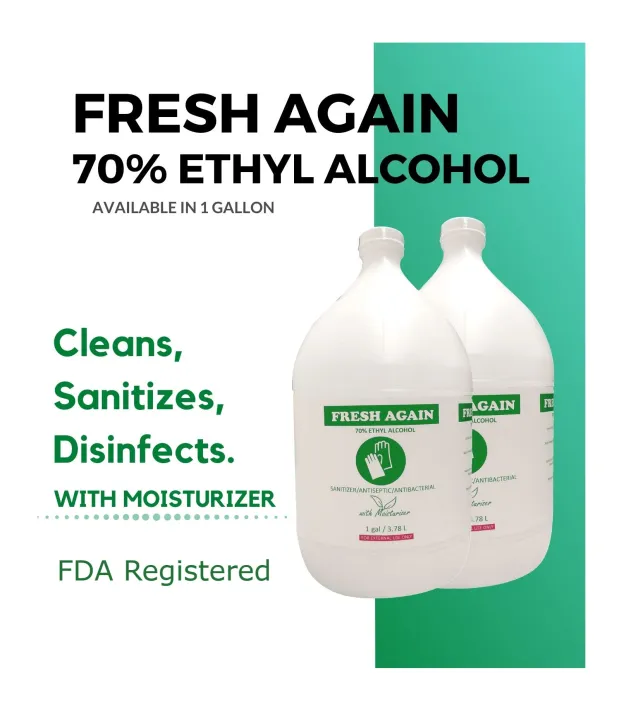3.785L Fresh Again 70% Ethyl Alcohol in Gallon | Lazada PH