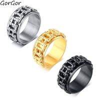 GorGor Rings Men Stainless Stain Golden Street Hip Hop Style Geometric Shape Accessories Ingratiate To Young People R-473G