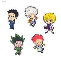 PENGA เสื้อโค้ท ของขวัญสำหรับเด็ก การ์ตูน ป้ายอะนิเมะ Killua Leorio Kurapika Gon เข็มกลัด เข็มกลัดปก ขาเคลือบ อะนิเมะ hunterxhunter