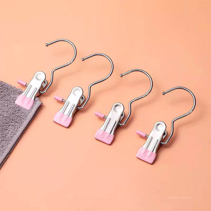 Hanging Clothes Pins Hooks Stainless Steel Travel Hangers Clips for