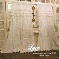 Handmade 100 Cotton Blackout Curtains Princess Ruffles Cake Layer Soild White Cortinas Lolita Palace Luxury Brand Window Drapes