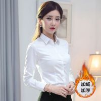 Ms white shirts with short sleeves in summer dress temperament is the spring and autumn period and the long sleeve shirt overalls to big yards tooling coat