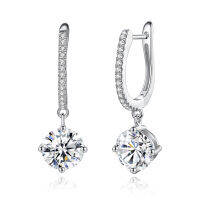 Classic Original Moissanite Earrings Womens Gemstone 14K White Gold Color 925 Silver Drop Earrings Fine Jewelry Birthday Gift