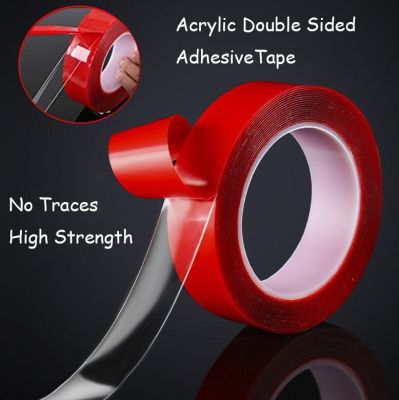6/8/10/12/15/20/25/30/40/50mm Double Sided Adhesive Tape Acrylic Transparent No Traces Sticker for LED Strip Car Fixed Tablet Fixed