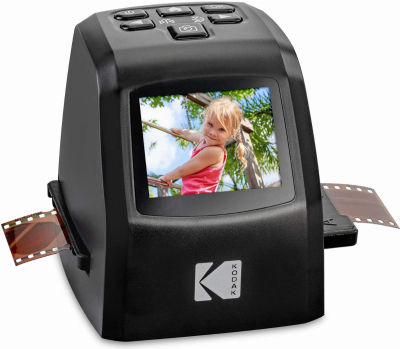KODAK Mini Digital Film &amp; Slide Scanner – Converts 35mm, 126, 110, Super 8 &amp; 8mm Film Negatives &amp; Slides to 22 Megapixel JPEG Images – Includes - 2.4 LCD Screen – Easy Load Film Adapters