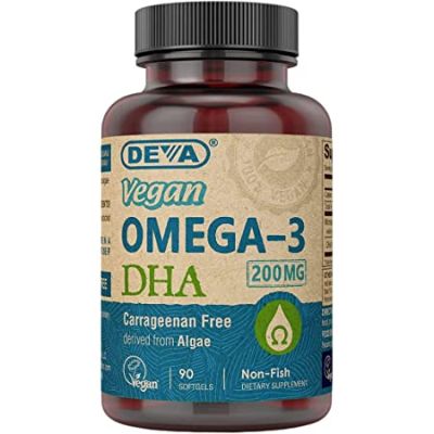 Deva, Vegan Omega-3 DHA, 200 mg, 90 Softgels