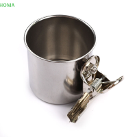 ?【Lowest price】HOMA เหล็กกล้าไร้สนิมนกนกแก้ว Feeder รอบ Aviary PET Food Water Feeding Bowl