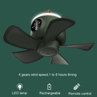 20218000mAh Ceiling Fan USB Rechargeable Remote Control 4 Gears Timing Camping Fan With LED Lamp Home Outdoor Dormito Fan