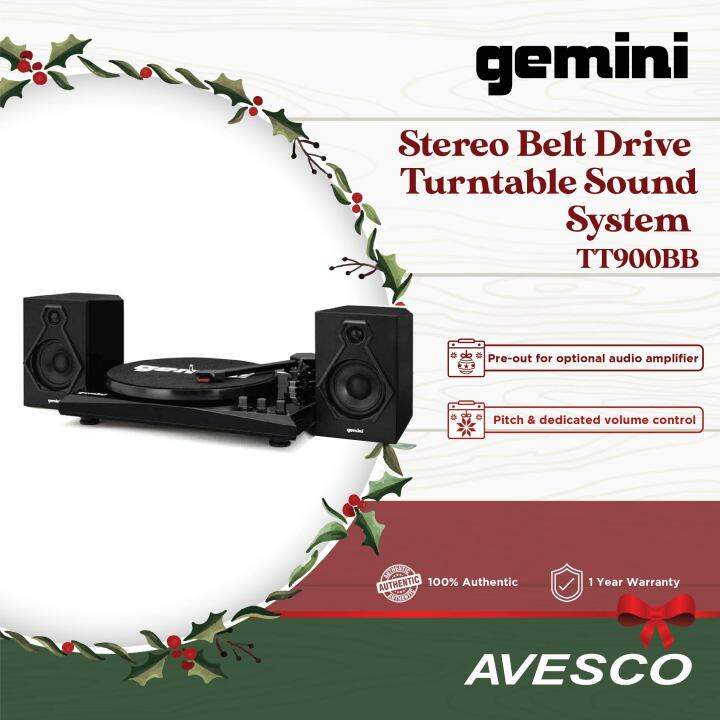 Gemini TT900BB Series Stereo Belt Drive Turntable Sound System Set ...