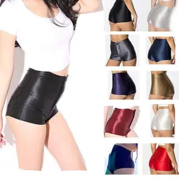 Women Full Sequins Shorts High Waist Shiny Glitter Dance Hot Pants Stretch  Disco