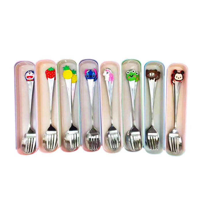 Stainless Steel Spoon and Fork Set with Case Spoon and Fork for Kids