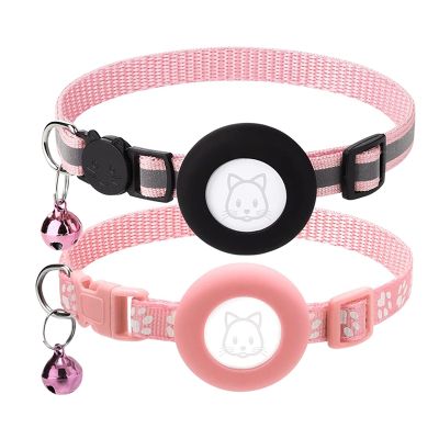 2Pack Cat Collar, for Air Tag Cat Collars with Safety Buckle and Removable Bell for Apple Airtag Small Pet Collar