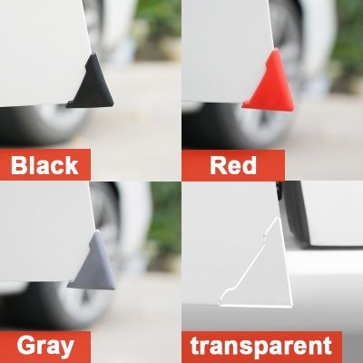 2pcs Car Front Door Corner Anti-collision Protector Transparent Silicone for Auto 90 Degree Angle Door Bumper Anti-Scratch Cover