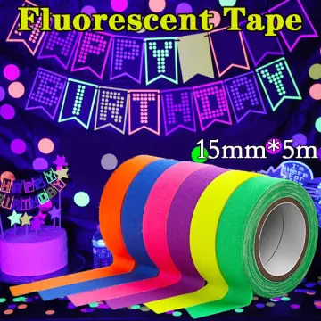 6pcs/Set Fluorescent UV Cotton Tape Night Self-Adhesive Glow In Dark  Luminous Tape For Home Decoration Floors Stages Party Decor