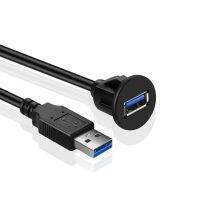 1เมตร USB ขนาดเล็ก3.0ตัวผู้กับตัวเมีย AUX ติดแผ่นเรียบสายต่อขยายสำหรับแดชบอร์ดเรือบรรทุกรถยนต์