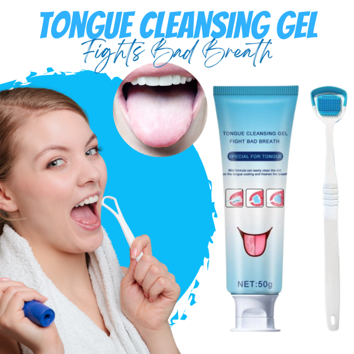 EFFECTIVE TONGUE CLEANSING GEL Freshens Breath Clean Tongue Coating