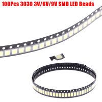 Duolashangdian ลูกปัด LED แบบ SMD 3030เม็ดไฟแสงขาว1W 3V/6V/9V สำหรับไดโอดทีวี LED 100ชิ้น