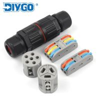 IP68 Straight Waterproof Connector 2/3/5 Pin Wire Connector Quick Outdoor Push in Terminal Junction Box For 4-10mm Cable DIY GO Electrical Connectors