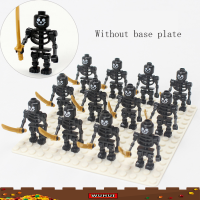 WUHUI 12PCS โครงกระดูกทหาร Ninja Bones Minifigure Army Minifigures ของเล่นยุคกลาง Knight Archer อาคารอิฐสำหรับเด็กก่อนวัยเรียนอายุ3 + ของเล่นเด็กเข้ากันได้กับทุกยี่ห้อ