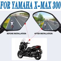 ♀1x สำหรับยามาฮ่า XMAX X-MAX 300 XMAX300อุปกรณ์เสริมรถจักรยานยนต์กระจกมองหลังกระจกนูนเพิ่มการมองเห็นกระจกด้านข้างเลนส์