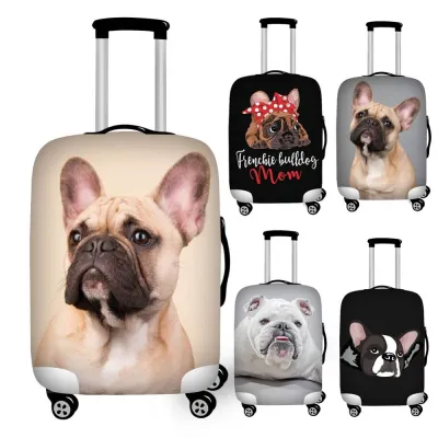 French Bulldog Print Travel Luggage Dust Cover Stretch Protective Suitcase Cover for 18-32 Trolley Trunk Case Waterproof