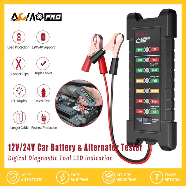 AumoPro 12V/24V Car Battery/Alternator Tester Professional Automotive