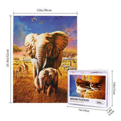 Elephant Wooden Jigsaw Puzzle 500 Pieces Educational Toy Painting Art Decor Decompression toys 500pcs