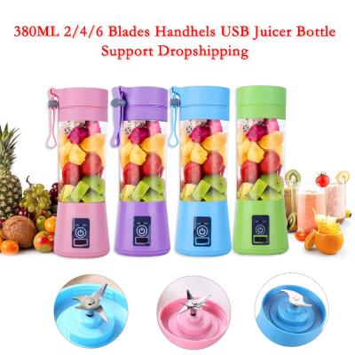 Portable Electric Blender 380ML Smart Home Fruit Juicer Machine Vegetabl Mixer USB Rechargeable Food Processor Cup