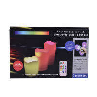 [Big Houses] 3PC LED ไฟเทียน4 "5" 6 "เสา12สีเปลี่ยน W/รีโมทคอนโทรล