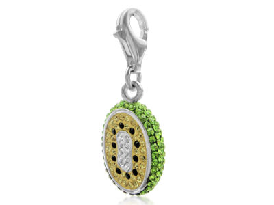 GM Crystal Fashion Fruit collection Silver 925 Charm pendant jewellry Kiwi 18mm