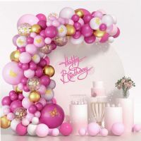 Pink Balloon Garland Arch Kit Wedding Birthday Balloon Birthday Party Decor Girls Baby Shower Gender Reveal Baptism Decorations Balloons