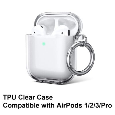 Cover Soft Transparent Shockproof with Keychain Compatible AirPods Pro/1/2/3 (AirPods Not Included)