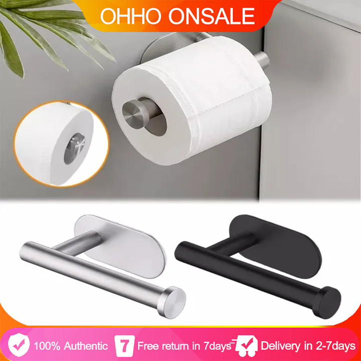 1pc Silver Stainless Steel Kitchen Paper Towel Holder - Self-adhesive Under  Cabinet Paper Towel Rack, Can Be Fixed With Screws