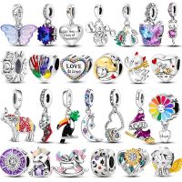 【HOT】℗❡№ MUlA 925 Sterling Colorful Dangle Charms Beads Pendant Original Brand Jewelry