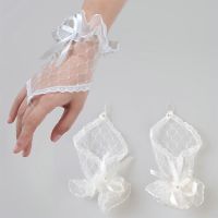 ♞▲∈ Lace Bridal Gloves Fingerless Excellent Quality Waist Length Bridal Accessories Wedding cheapest