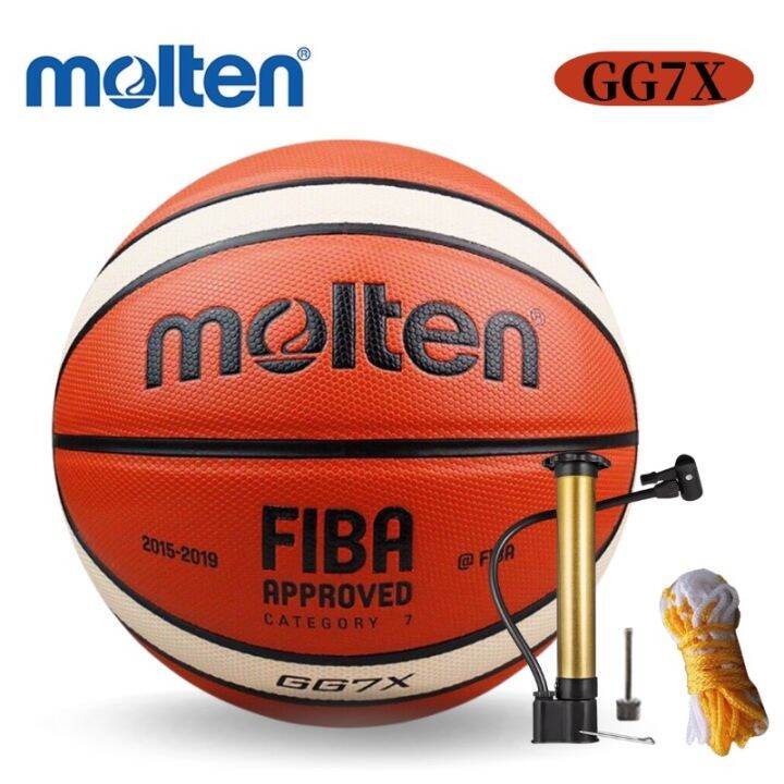 Indoor Trainingsball Gr. 7 Molten Basketball Größe 7 - FIBA APPROVED, Synthetik-Leder, Für Hallentraining Indoor Basketball Griffigkeit