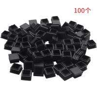 100pcs Plastic Square Tube Inserts End Blanking Caps 20mm x 20mm Black