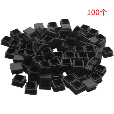 100pcs Plastic Square Tube Inserts End Blanking Caps 20mm x 20mm Black