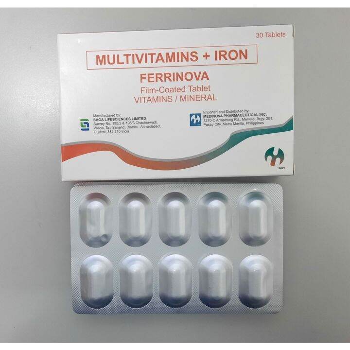 Ferrinova Iron Vitamin B Complex Vitamin C Folic Acid 30 Tablets