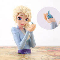 Elsa ฟิกเกอร์ครึ่งร่างถืองานฝีมือการ์ตูนโมเดลกิ้งก่ารูปปั้นอะนิเมะพีวีซีของสะสมฟิกเกอร์ภาพยนต์เครื่องประดับตั้งโต๊ะของเล่นโมเดลน่ารักเจ้าหญิงเอลซ่า