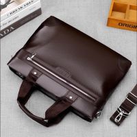 Mens business casual briefcase handbag man bag, computer ba男士商务休闲公文包真皮质感横款手提包男士挎包电脑包包8.19