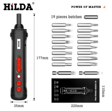 HILDA Electric Drill Cordless Screwdriver Lithium Battery Mini