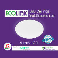 Ecolink LED Ceiling Light อีโคลิ้งก์โคมไฟเพดาน (โคมซาลาเปา) LED 20W, 24W รุ่น CL200 W แสงขาว Daylight / Tomato Family