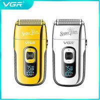 VGR Barber Metal 3-Speed Adjust Beard Hair Electric Shaver Wet Dry Rechargeable Electric Razor For Men Bald Head Shaving Machine ซื้อทันทีเพิ่มลงในรถเข็น