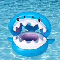 Baby Swimming Ring Inflatable Shark Pool Float With Awning Sunshade Beach Accessories Baby Float Swimming Pool Kids Water Toys