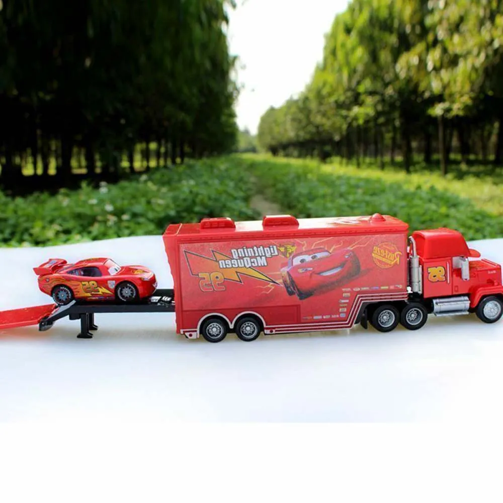 on sale] TOYS STORY DISNEY PIXAR CARS LIGHTNING MCQUEEN TRUCK & MACK  SUPERLINER CAR DIECAST KIDS TOY FOR KIDS 