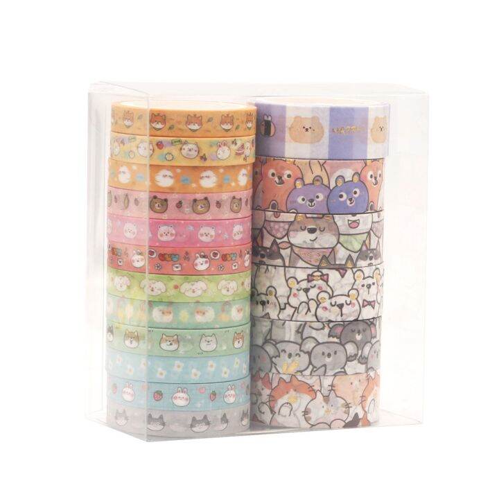 พร้อมส่ง-boxsetเทปวาชิ-เทป-washi-เทปตกแต่ง-น่ารัก-เทปกาว-ตกแต่งไดอารี่-สมุด-diy-ชิบะ-ทาสหมา-กาว-เทปกาว-กาว3m-3m-กาว2หน้า-เทปกาว-เทปกันลื่น-เทปกาวกันน้ำ-เทป