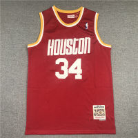 Ready Stock High Quality Mens No.34 Hakeem Olajuwon Houston Rockets Mitchell Ness 1993-94 Hardwood Classics Swingman Jersey -Red