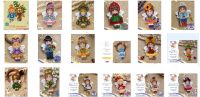 Plastic aida Counted Cross Stitch Kit Squirrel Chipmunk Raccoon Rabbit Kitty rose rooster cross stitch thumbelina-daisy Needlework