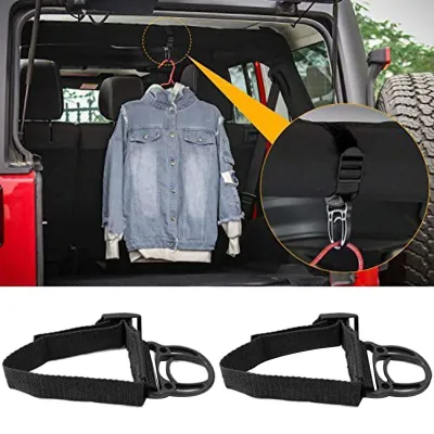 2Pcs Roll Bar Coat Hanger Clothes Hook for Jeep Wrangler CJ YJ TJ LJ JK JKU JL JLU JT Sports Sahara Freedom Rubicon and Unlimited